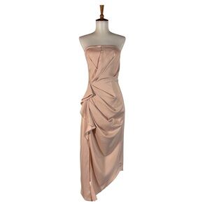 C/MEO Collective No Less Midi Dress Women’s S Sleeveless Satin Chic Classic‎